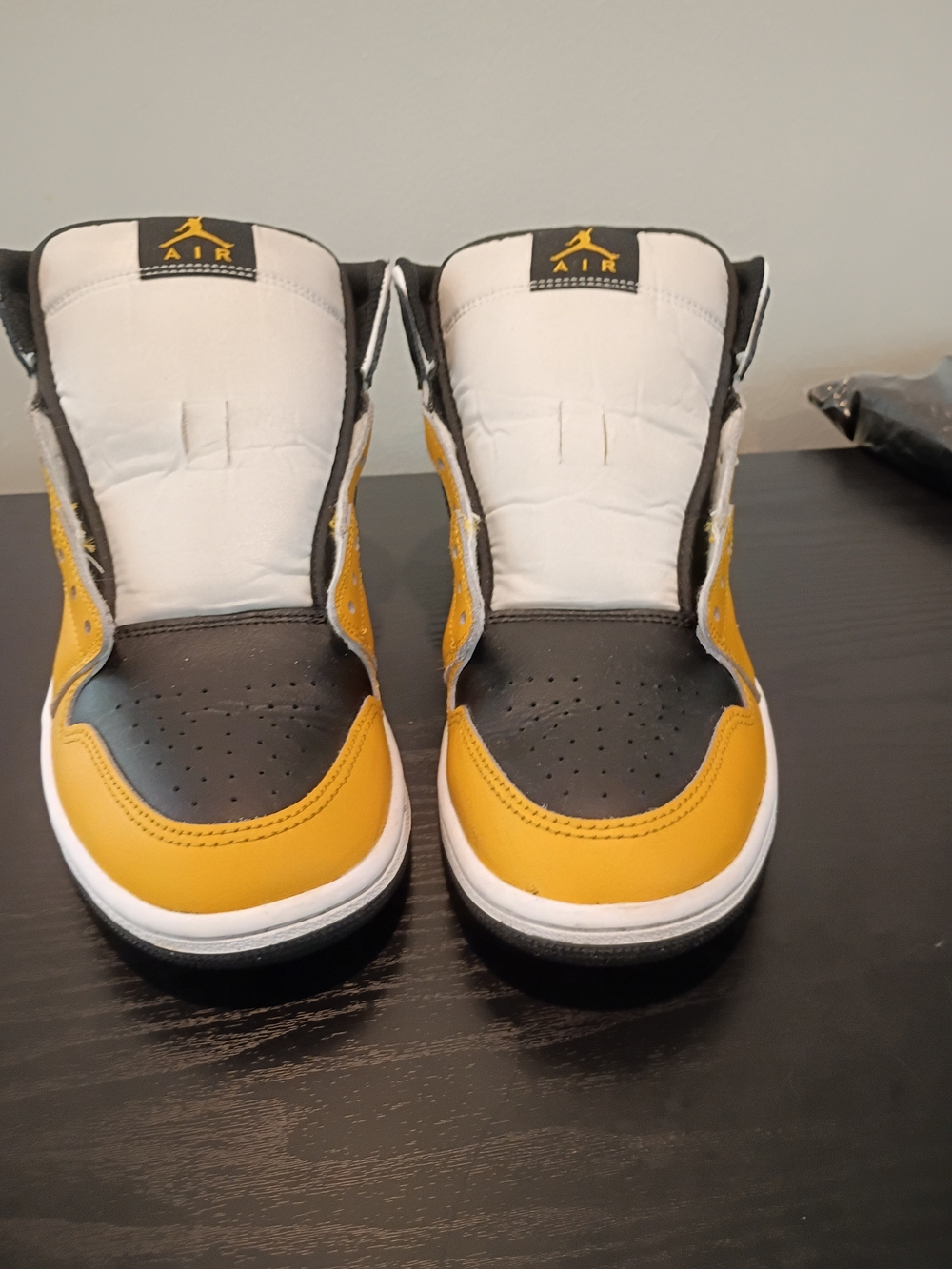 Jordan High-Top Sneakers in Yellow, Black, and White